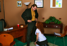 Audrey Hollander:Co-ed, College Girl, Student, Classroom, Desk, Big Tits, Blow Job, Deepthroating, Facial, Glasses, High Heels, Natural Tits, Red Head, Shaved, Tattoos